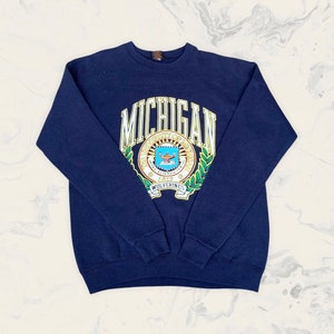 Rare! Vintage 1980s University Of Michigan Wolverines Crewneck Long Sleeve Sweatshirt Vintage NCAA Football 1989 / L Fit