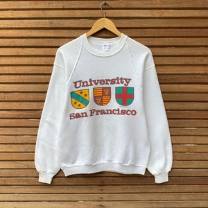 Rares ! Sweat-shirt ras du cou JERZEES University San Francisco vintage des années 1980, grand logo vintage University Fashion/Petit