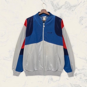 Rare! Vintage 1980s Adidas Track Top Zip Up Jacket Adidas Sweater Adidas Vintage Clothing / Large Fit