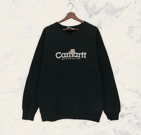 Carhartt Crewneck Long Sleeve Sweatshirt Big Logo Large Fit Etsy Canada