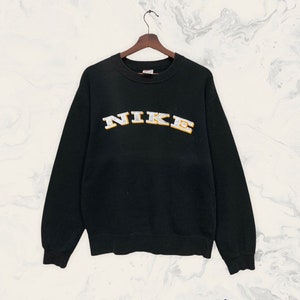 Rare! Vintage 1990s Nike Block X Swoosh Crewneck Long Sleeve Sweatshirt Embroidered BigLogo Vintage Clothing / M Fit