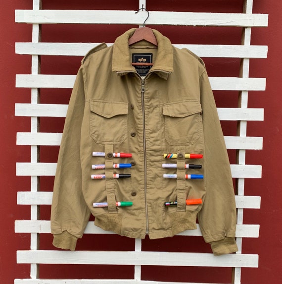 Rare! Vintage Alpha Industries Bomber Military Jacket American 