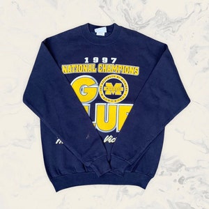 Rare! Vintage 1997 LEE University Of Michigan Wolverines Crewneck Long Sleeve Sweatshirt Vintage NCAA Football 1990s / M Fit