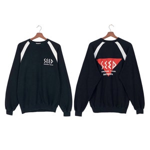 Rare! Vintage 1990s Seed Racing Team Honda Crewneck Long Sleeve Sweatshirt Spellout BigLogo / Motorsport Fashion / Vintage Racing / Medium