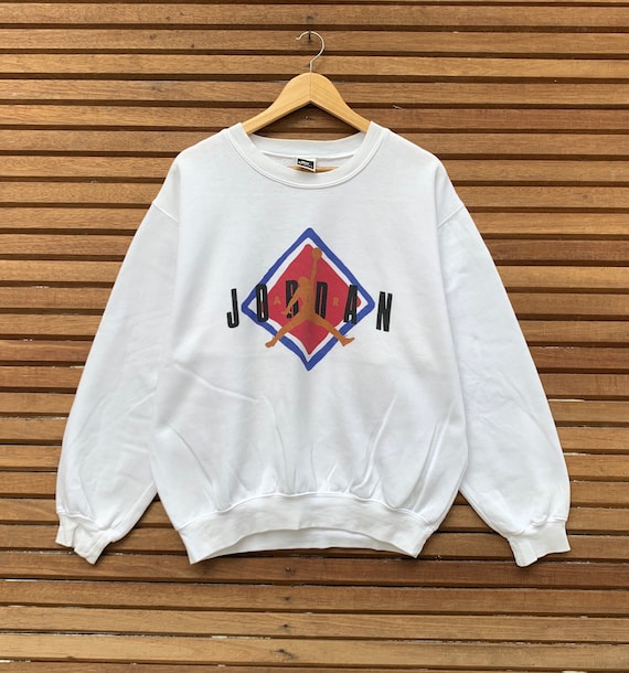 Rare Vintage 1990s Nike Air Jordan Crewneck Long Sleeve Big Logo