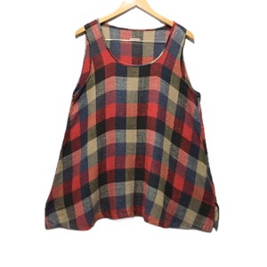 Vintage Kapital Plaid Check Sleeveless Cotton Shirt / Size M