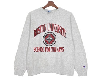 Rare! Vintage 1990s CHAMPION x Boston University School For The Art Crewneck Long Sleeve Spellot Biglogo Vintage Clothing University /Small