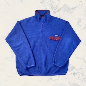 Rare! Vintage 1990s Patagonia Synchilla Fleece Snap Button Jacket Made In Usa / L  Fit
