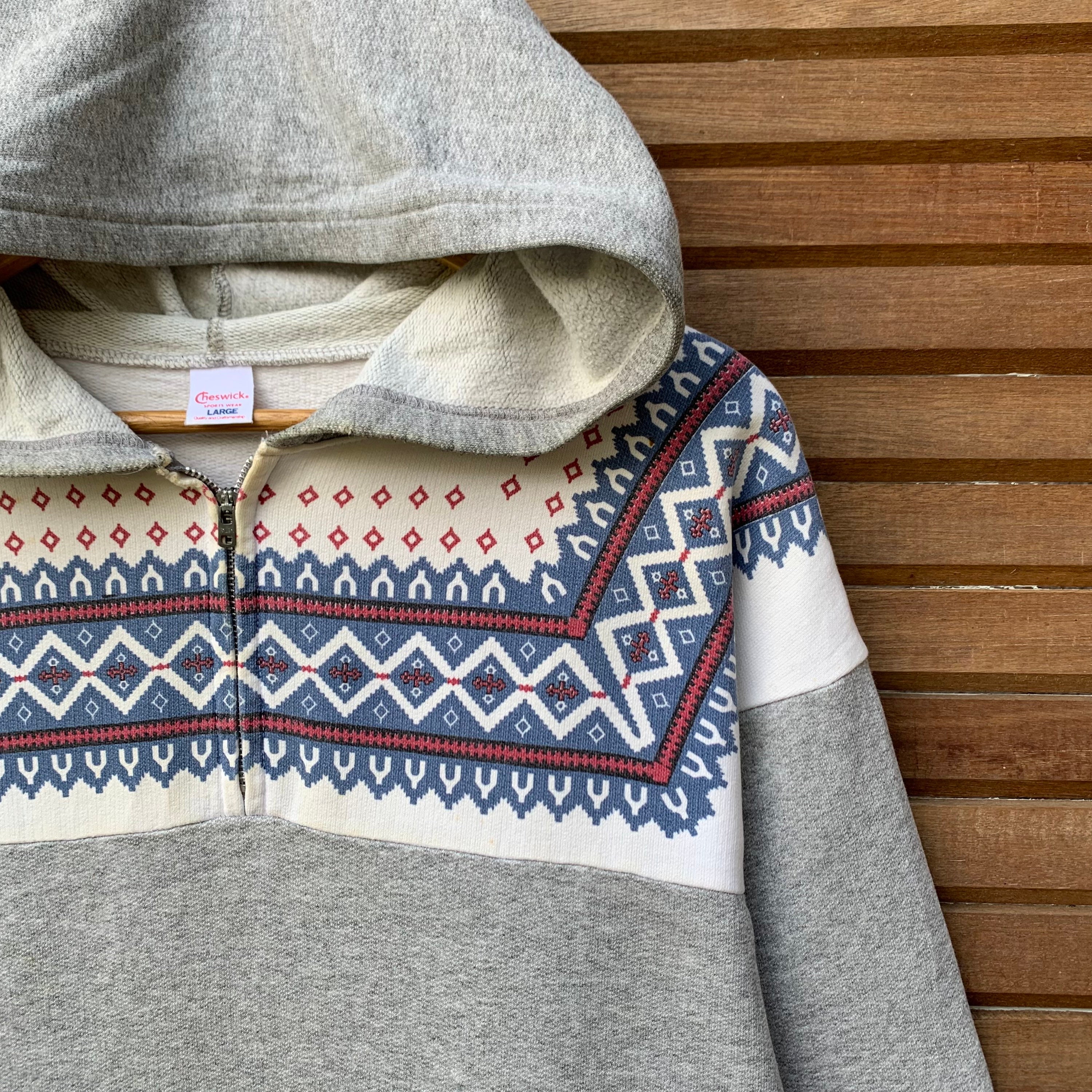 Vintage Cheswick by Sugar Cane Hoodie Half Zip Sweatshirt