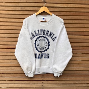 Rare! Vintage 1990s RUSSELL University Of California Davis Crewneck LongSleeve Sweatshirt BigLogo Vintage University / University Fashion/