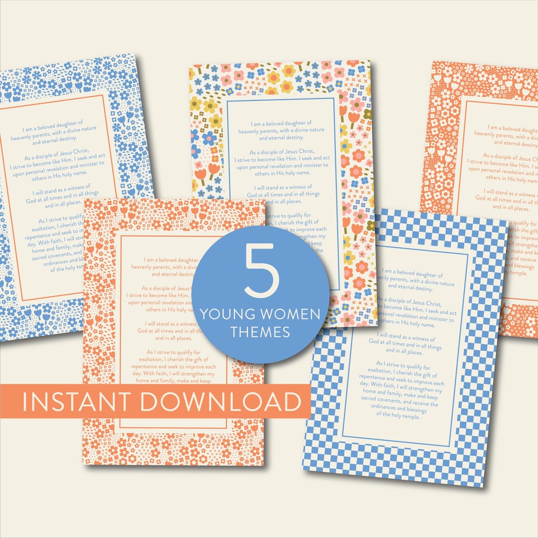 LDS Young Women Theme Instant Download Printable - Etsy