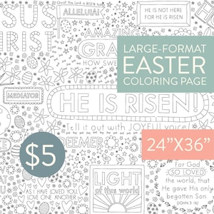Easter Coloring Poster Printable in sizes 24”x36&quot;, 13&quot;x19&quot;, 11&quot;x17&quot;, and 8.5&quot;x11&quot;