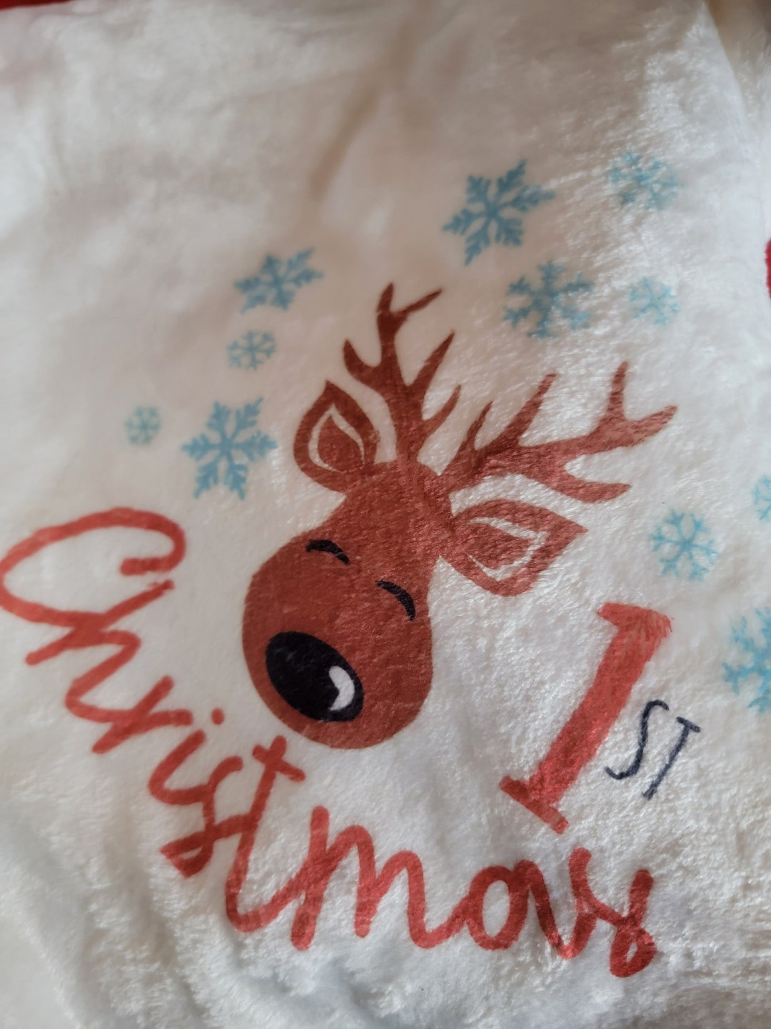 Babies First Christmas Blanket Etsy