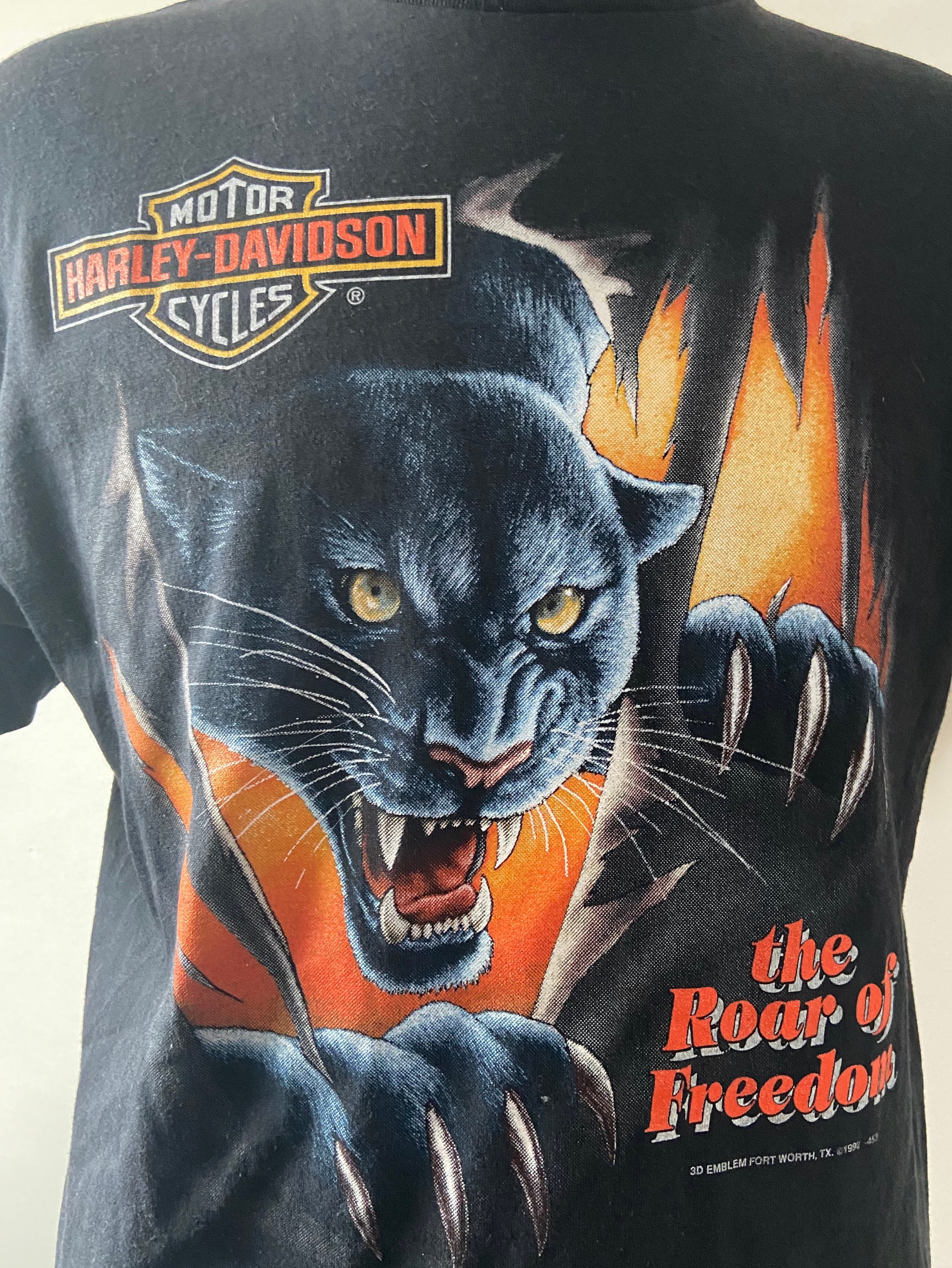 3D Harley-davidson Vintage Panther Tee! - Etsy 3D Harley-davidson Vintage Panther Tee! - Etsy