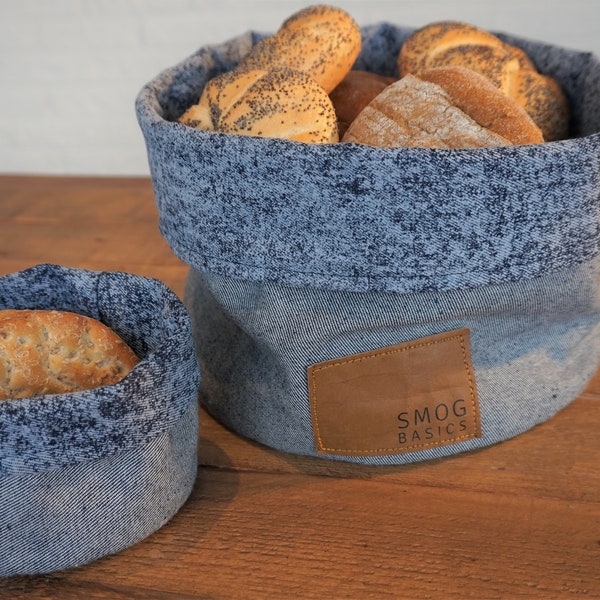 Vintage denim bread basket