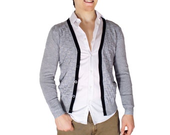 Cotton Blend Textured Cardigan