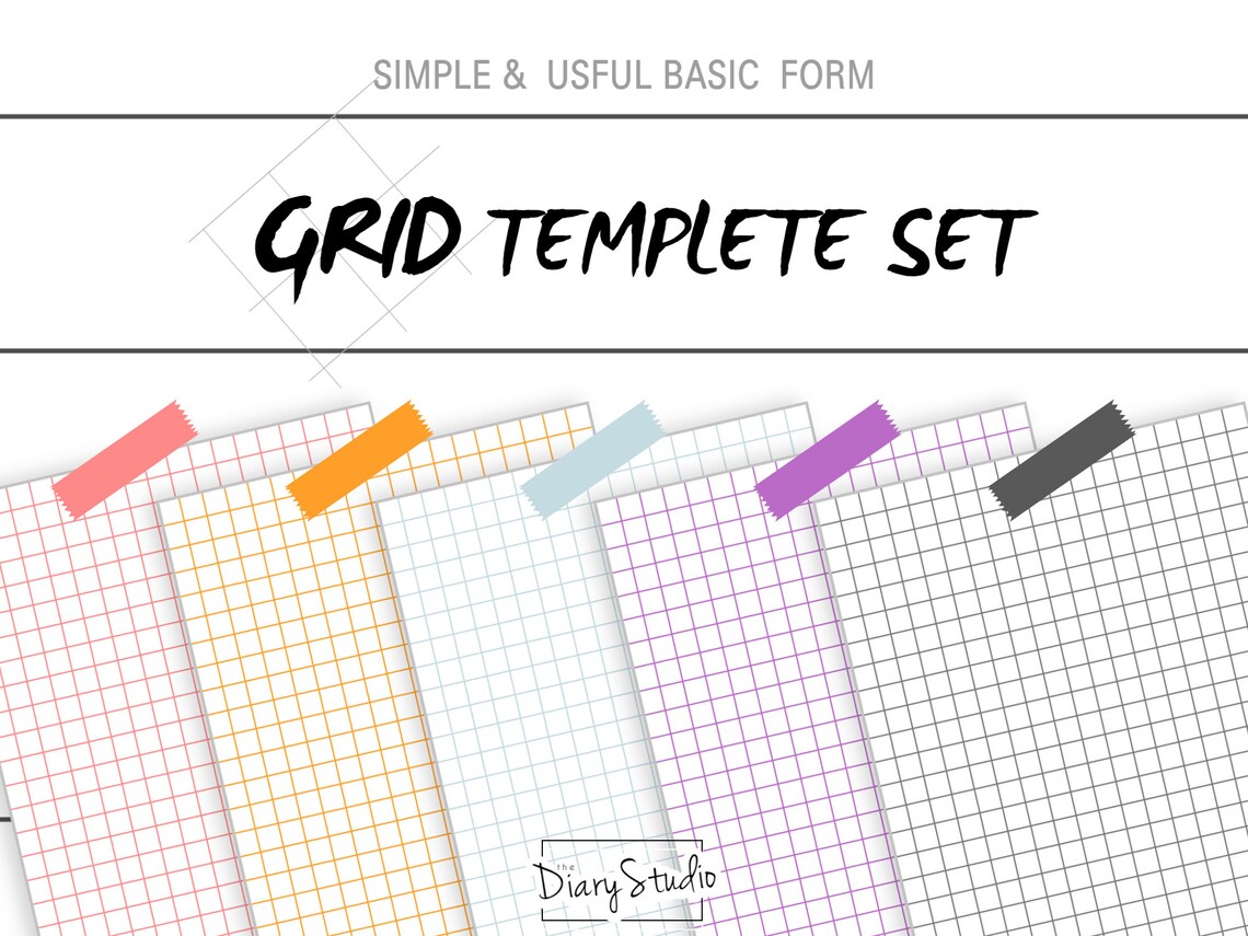 BASIC GRID Paper Printable Bullet Journal Grid Paper Grid Etsy