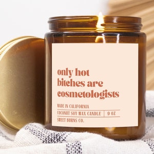 Cosmetology Gift, Graduation Gift for Cosmetology Student, Cosmetologist Beautician Candle, Makeup Artist Gift, Gift for Makeup Artist