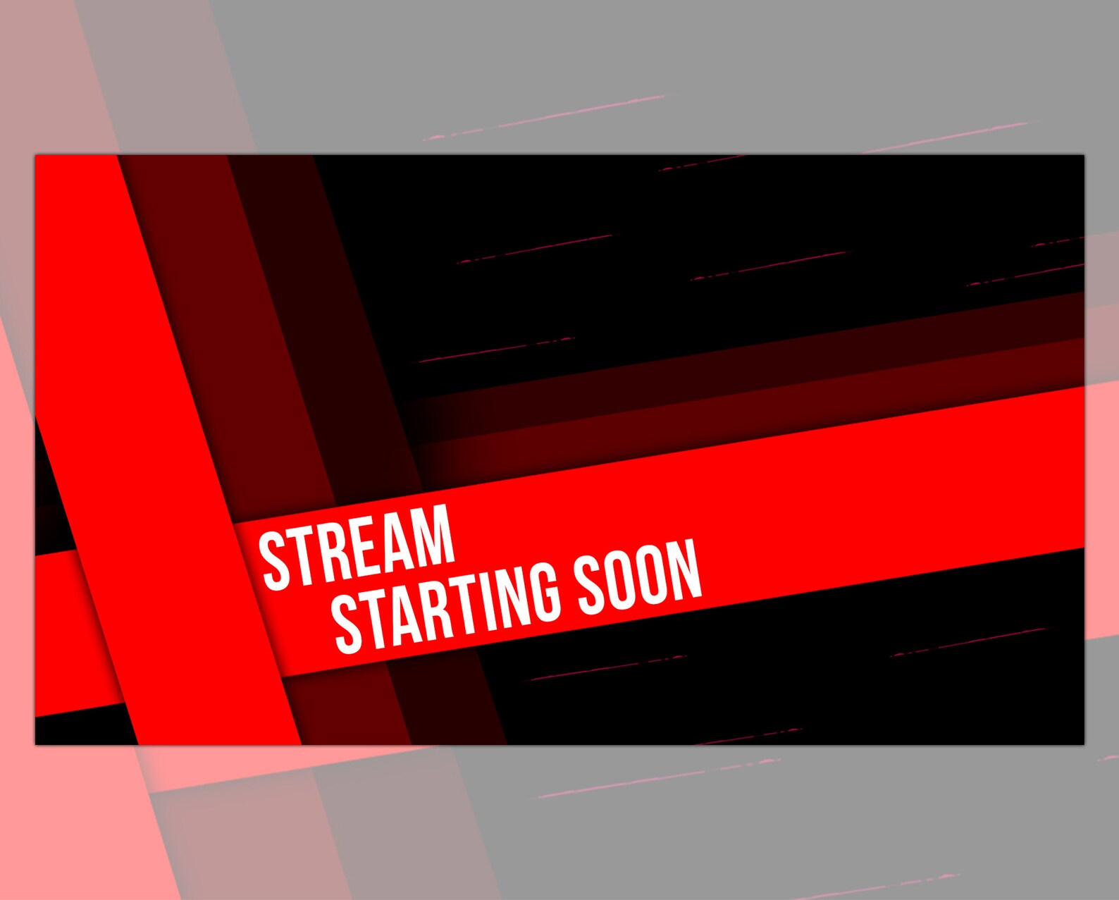 Twitch Overlay Red Line Simple Minimalist Screens Facecam Etsy