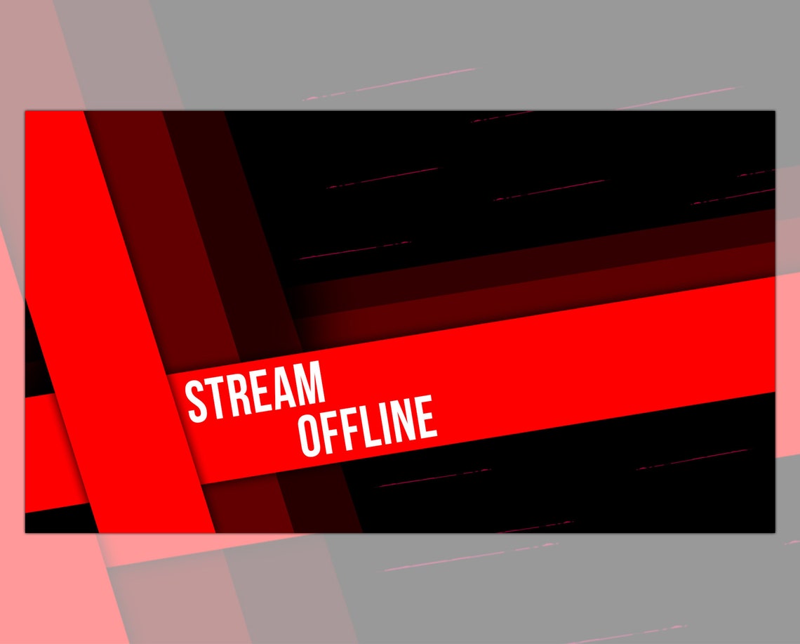 Twitch Overlay Red Line Simple Minimalist Screens Facecam Etsy