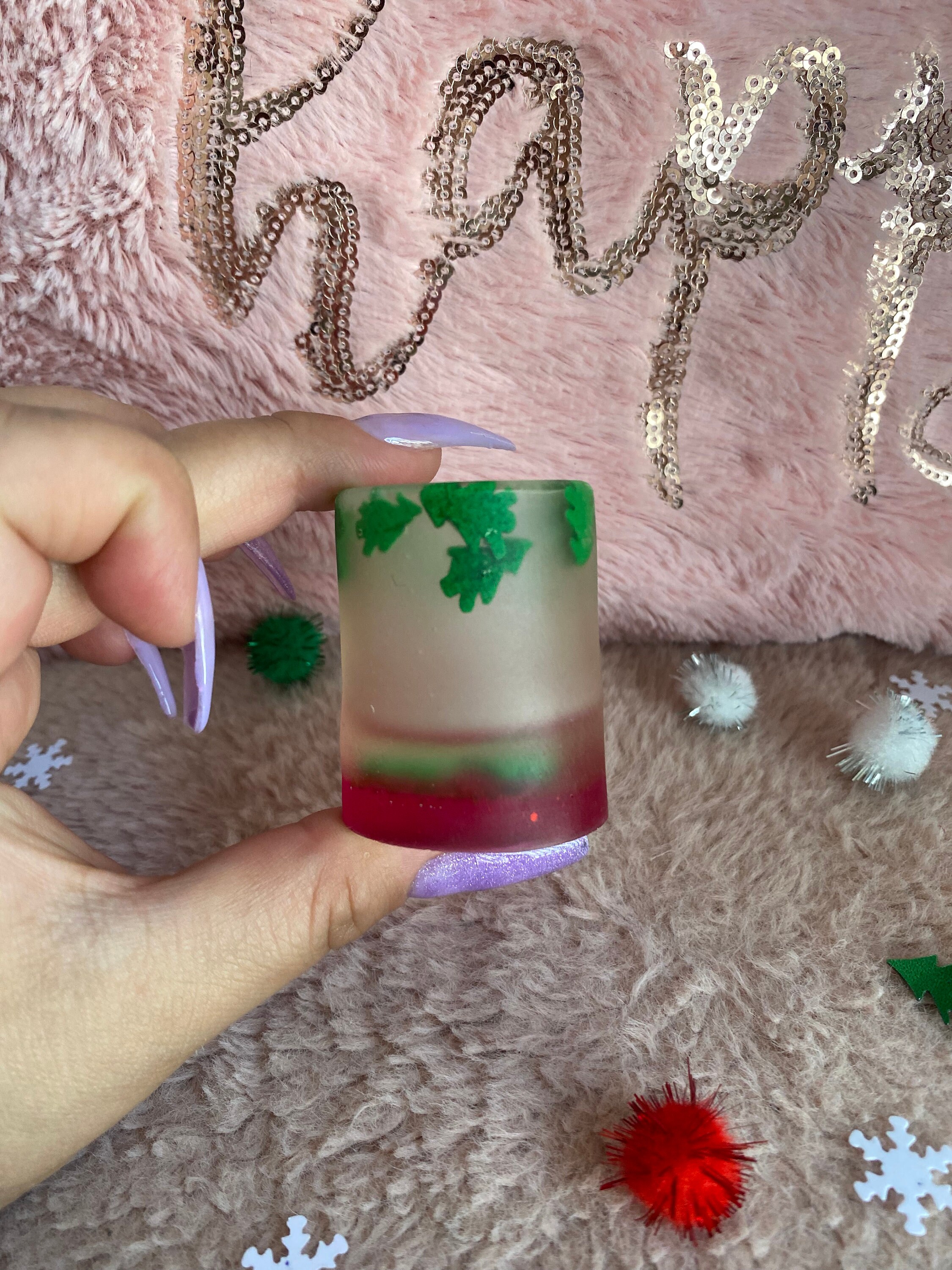 Mini Christmas Tree Shot Glasses set of 2 Etsy