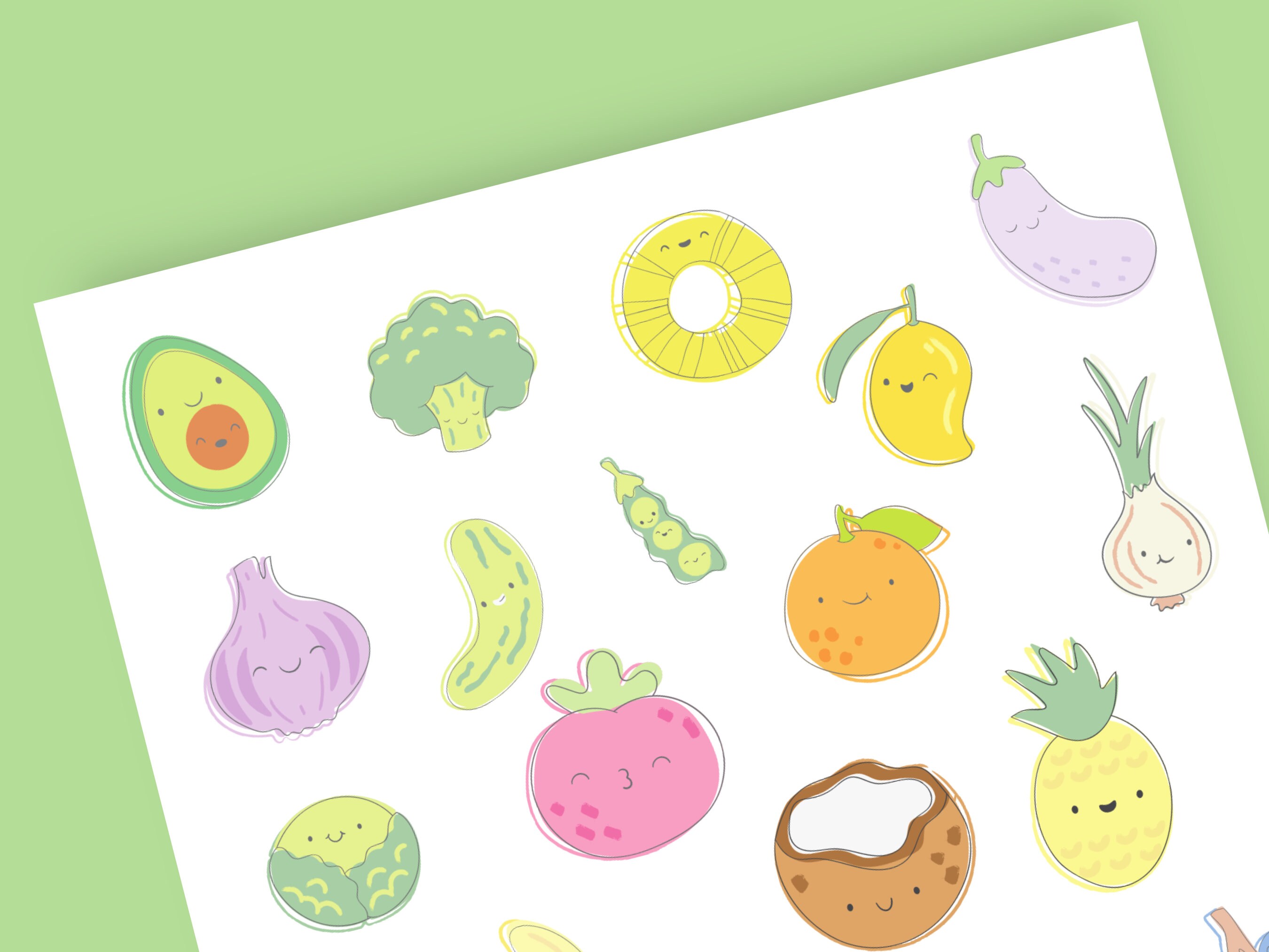 Printable Kawaii Stickers Printable Food Stickers Kawaii - Etsy