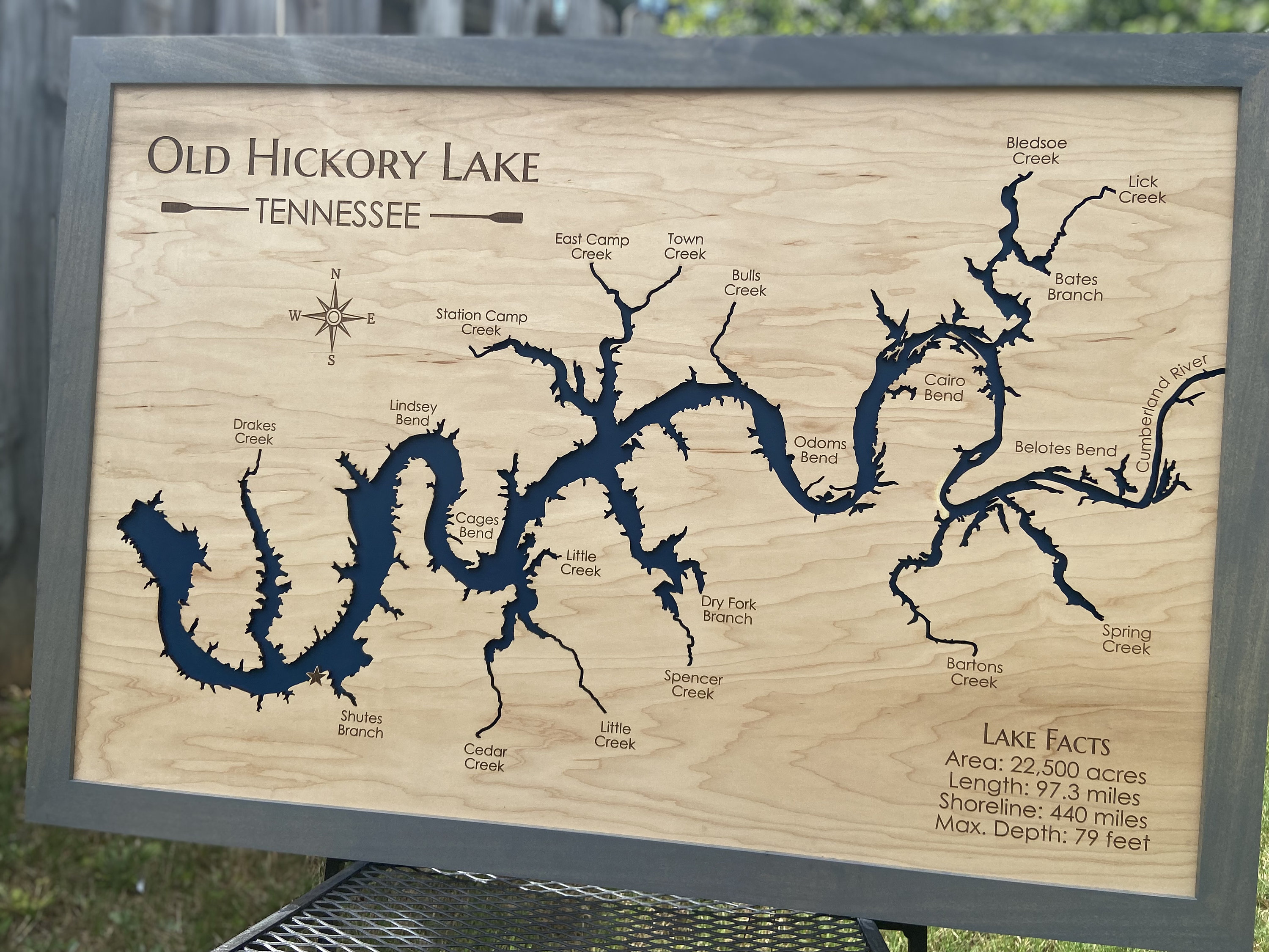 Old Hickory Lake TN: Custom Lake House Decor, Lake Map, Sign, Personalized, Lake Art, Family Lake House, Lake House Wall Art