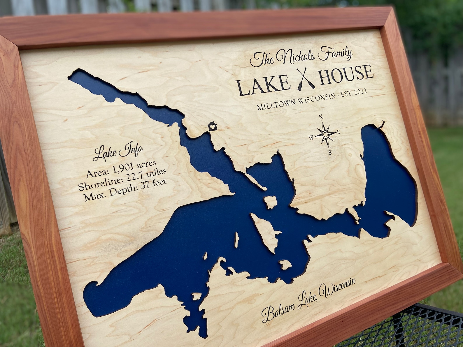 Any Lake Custom Lake House Decor Lake Map Sign Etsy