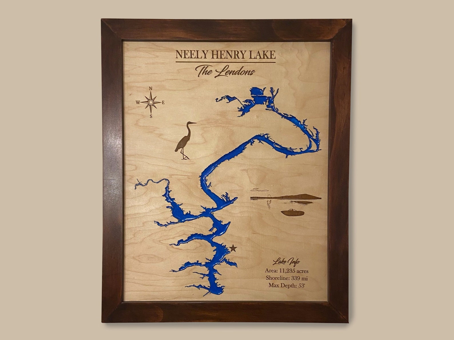 Neely Henry AL Lake Map Custom Lake House Decor Custom Wood Etsy France
