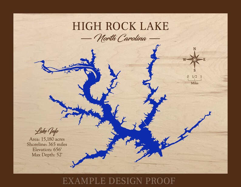 High Rock NC Custom Lake Map Resin Art Lake House Decor - Etsy