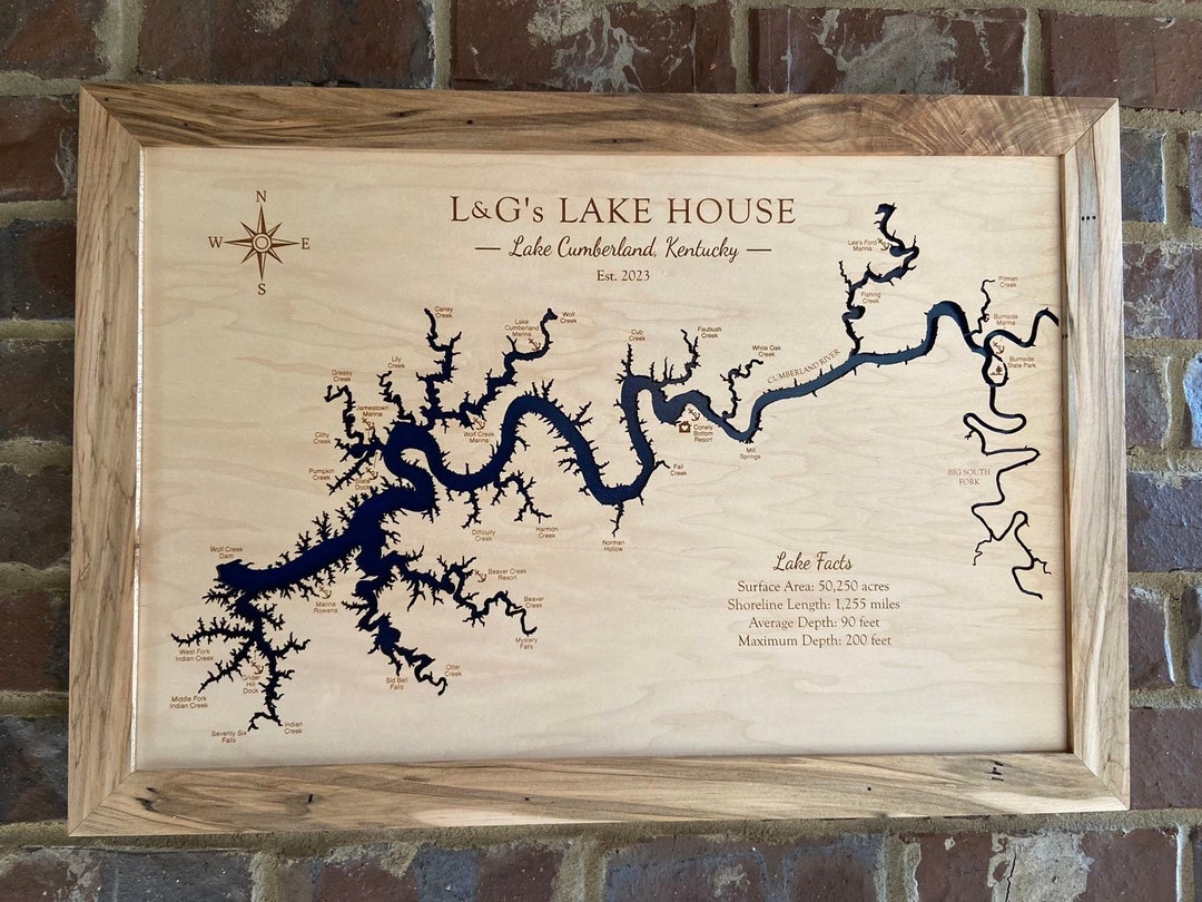Lake Cumberland Custom Lake Map - Etsy
