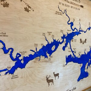 Greers Ferry Lake Map Greers Ferry Lake Metal Lake Map | Etsy