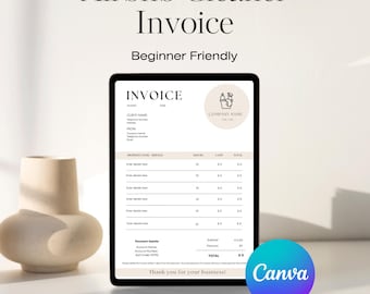 Plantilla de factura de limpieza para limpiadores autónomos / PDF imprimible editable en formato A4 (Canva) / Factura profesional