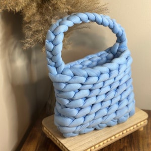 Chunky Knit Bag , Boho Bubble Bag , Puffer Bag , Knit Bag , Crochet Bag , Big Yarn Bag , Handmade Bag