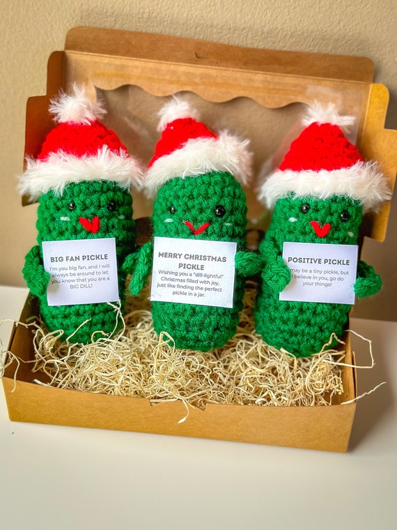 Trayknick Crocheted Pickle Companion Emotional Support Pickle Gift
