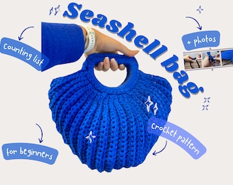 Gerippte Muschel-Tasche Häkelanleitung: Easy Beginner Project (Digitaler Download)