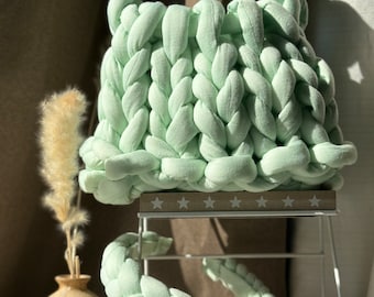 Handmade Braided Crochet Bag: Chunky Knit Mini Puffer Bag