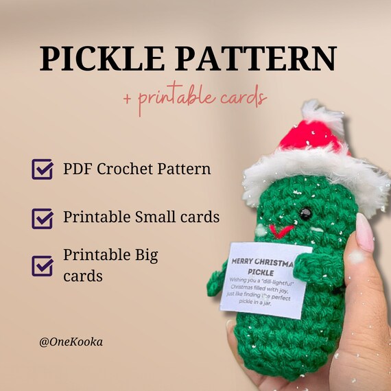 Hand-made Christmas Pickle Crochet Tree Ornament