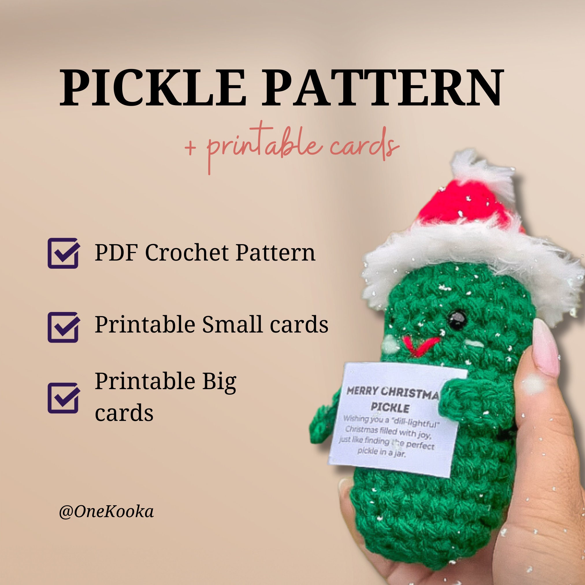 Chunky Pickle Tags~Crochet Amigurumi Emotional Support Pickle Tags