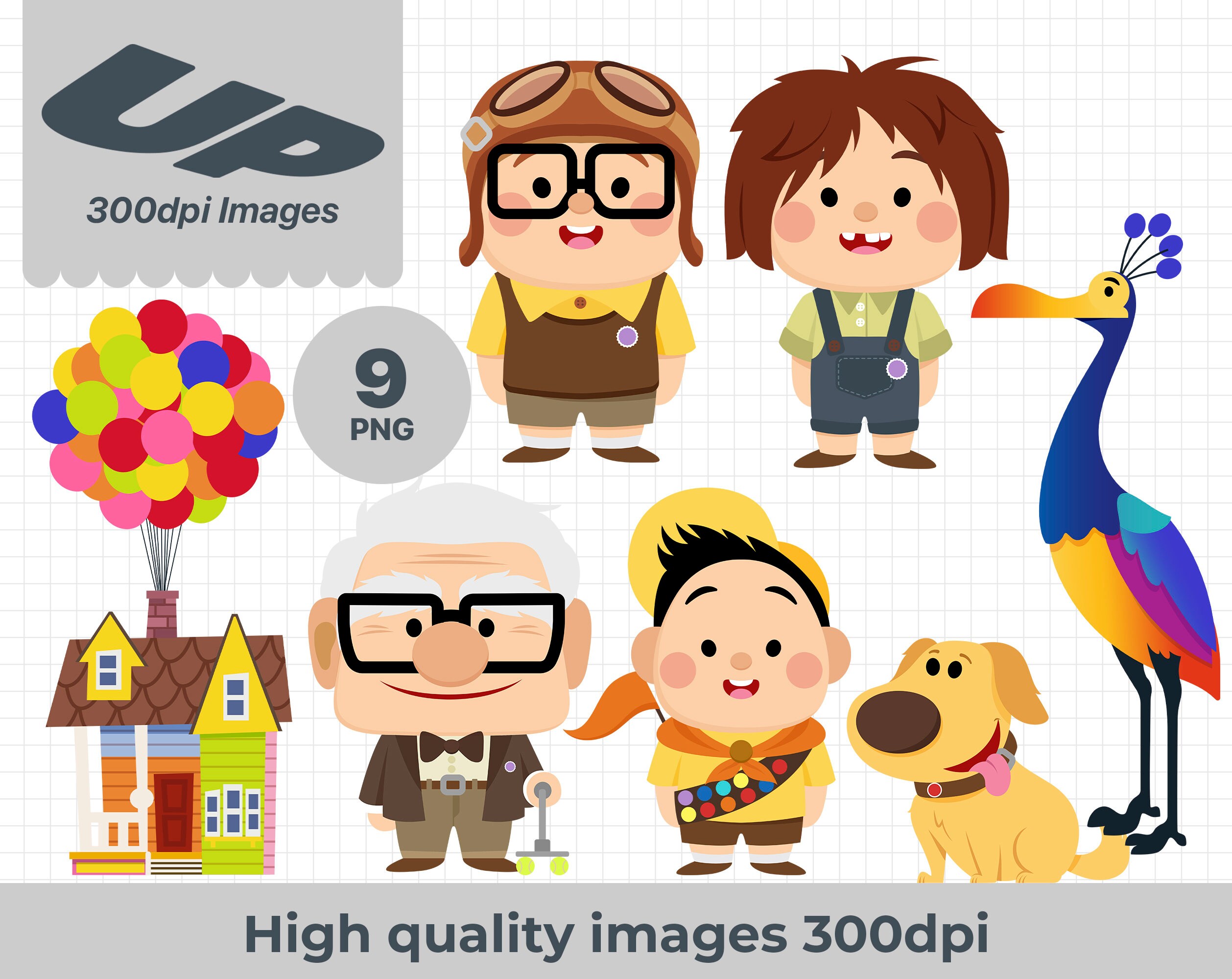 Up Pixar Clipart up Pixar PNG up Clipart up Png Characters | Etsy UK