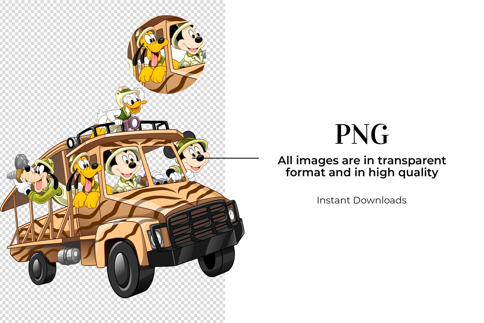 Safari Mickey Mouse Cliparts PNG Mickey Safari Mickey Etsy