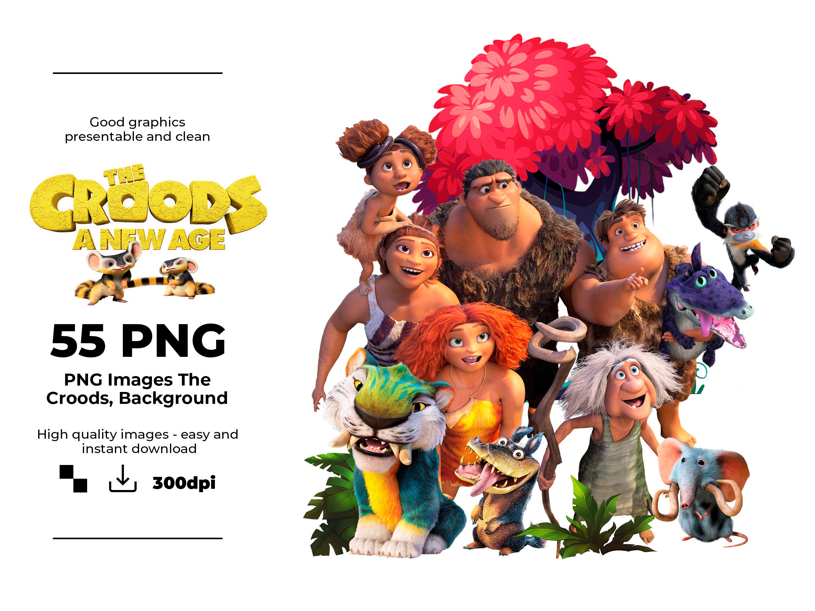 The Croods Inspired Croods logo Clipart PNG Characters Etsy