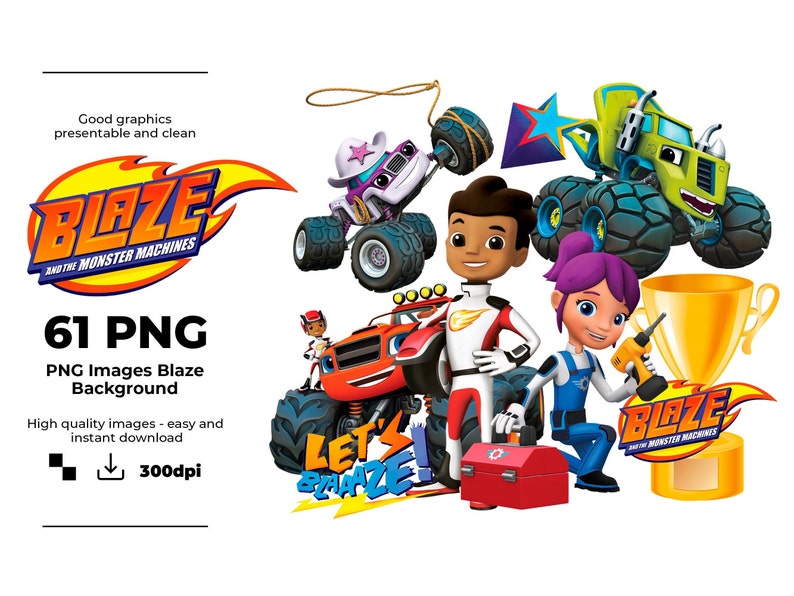 Blaze and the Monster Machines Clipart Blaze and the Monster Etsy