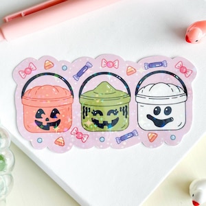Cute Retro Mcdonald&#39;s Boo Bucket Glitter Sticker