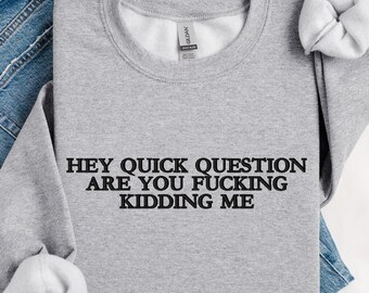Grappig geborduurd sweatshirt met ronde hals | Pittig grafisch ontwerp