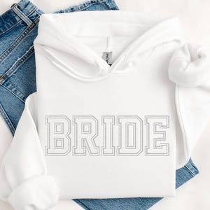 Custom Bride Hoodie Personalized Wedding Apparel Bachelorette Party Sweatshirt Gift