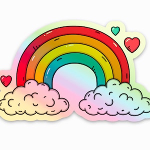 Holographic Rainbow Vinyl Sticker: Weatherproof Laptop Decal