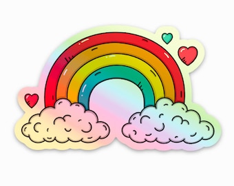Holographic Rainbow Vinyl Sticker: Weatherproof Laptop Decal
