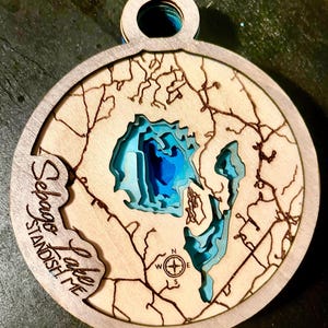 Benutzerdefinierte Karte Geschenk eingravierte Holzkarte Personalisierte Geschenke Karte Drucken See Hausdekor Holzwandkunst See Schilder auf Holzwanddekor