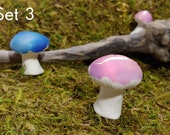 Fantasy mushrooms sculpted from clay, for terrariums or diorama scene, decor for jumping spider enclosure, natural decorations for mantis